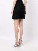 Self Portrait Sequin Textured Knit Mini Skirt
