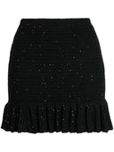 Self Portrait Sequin Textured Knit Mini Skirt