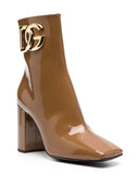 Dolce & Gabbana Shiny Leather Ankle Boots