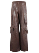 Fermas.Club Leather Cargo Pants