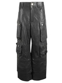 Fermas.Club Leather Cargo Pants