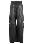 Fermas.Club Leather Cargo Pants