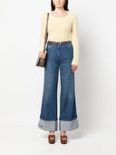 Gucci Cruise Flare腿牛仔棉花牛仔裤