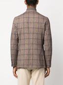 Giacca di cotone a pezzi single a petto single.