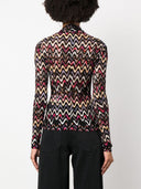 Missoni Zig Zag Pattern Wool Blend Turtleneck Swater