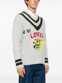 Erl con incrustaciones de lana de lana V cuello chaleco