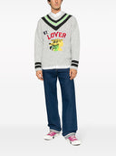 Erl con incrustaciones de lana de lana V cuello chaleco