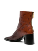 Marine Serre Shaded lederen hiel enkellaarzen