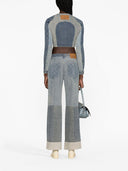 Marine Serre denim bijgesneden jas