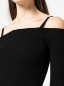 Blumarine Faux Fur Neck Midi Dress