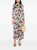 813 Printed Satin Shirt Dress