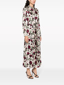 813 Printed Satin Shirt Dress