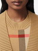 Burberry Check Motif Wool Blend Cardigan