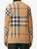 Burberry Check Motif Wool Blend Cardigan