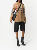 Burberry Check Motif Wool Blend Cardigan