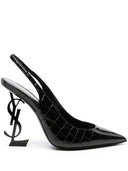 Saint Laurent Opyum Leder Slingback Pumps