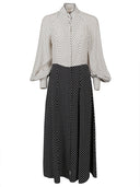 Crida Polka Dot Silk Midi 드레스