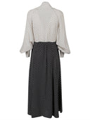 Crida Polka Dot Silk Midi 드레스