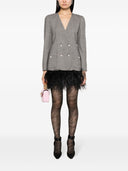 Alessandra Rich Double Breasted Tartan Wol Jacket