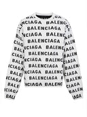 Jumper de la tripulación de lana de logotipo de Balenciaga.