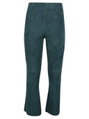 Via Masini 80 Cropped Flared Suede Trousers
