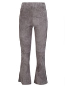 Via Masini 80 Cropped Flared Suede Trousers