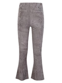 Via Masini 80 Cropped Flared Suede Trousers