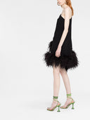 Taller Marmo Pre Piccolo Ubud One Shoulder Feather Trimmed Crepe Mini Dress