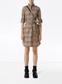 Burberry Check Motif Cotton Shirt Dress