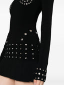 Off White Fashion Pleated Viscose Mini Dress