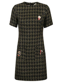 5 -progress Houndstooth Wollmischung kurzes Kleid