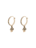 Alexander Mc Queen Skull Swarovski Crystal Embellished Hoop Earrings