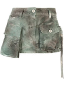 The Attico Fay Camouflage Denim Mini Skirt