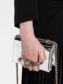Alexander Mc Queen Mini Jewelled Satchel Metallic Effect Crossbody Bag
