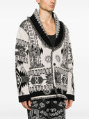 Alanui Wool Block Ibrid Jacquard Cardigan