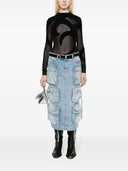 La gonna midi di cargo di denim Attico