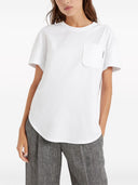 Brunello Cucinelli Shiny Tab Cotton T Shirt
