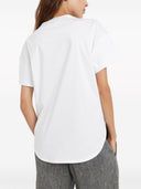 Brunello Cucinelli Shiny Tab Cotton T Shirt