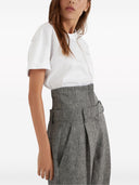 Brunello Cucinelli Shiny Tab Cotton T Shirt