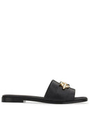 Ferragamo Gancio Leather Flat Sandals