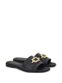 Ferragamo Gancio Leather Flat Sandals