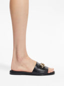 Ferragamo Gancio Leather Flat Sandals