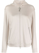 Brunello Cucinelli Cotton And Silk Blend Zip Up Hoodie