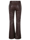 True Royal Faux Leather Flared Trousers
