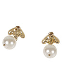 Alexander Mc Queen Seal Logo Pearl Earrings