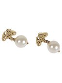 Alexander Mc Queen Seal Logo Pearl Earrings