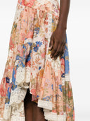 Gonna midi di cotone con stampa floreale Zimmermann