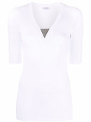 Brunello Cucinelli Cotton Blend V Neck T Shirt