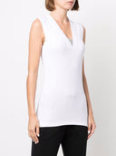 Brunello Cucinelli Cotton Blend V Neck Tank Toqule