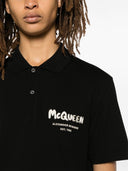 Alexander MC Queen Graffiti Baumwoll Polo -Hemd